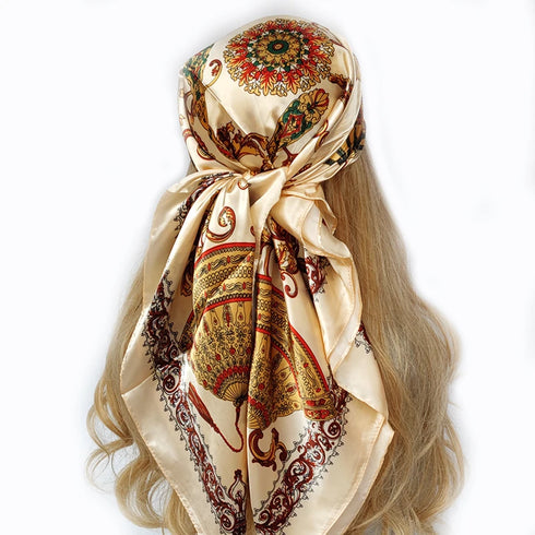 90*90cm Silk Scarf Headwraps For Women Fashion Accessory